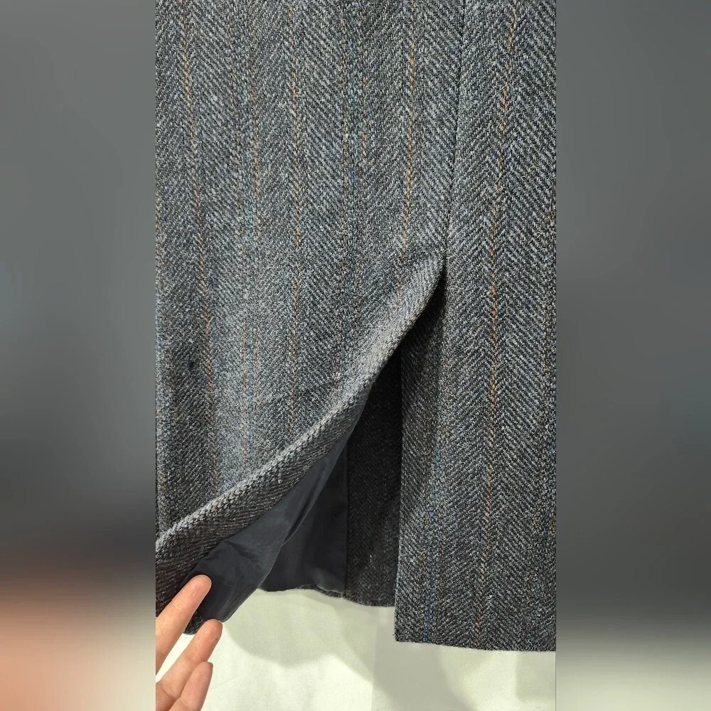 Members Only Gray Herringbone Wool Sport Coat Mens‎ Size 44L Blazer Jacket